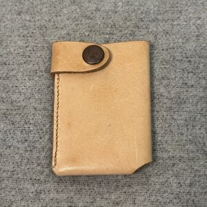 Handmade Leather Wallet Card Holder Snap Closure Durable Rustic Craftsmanship